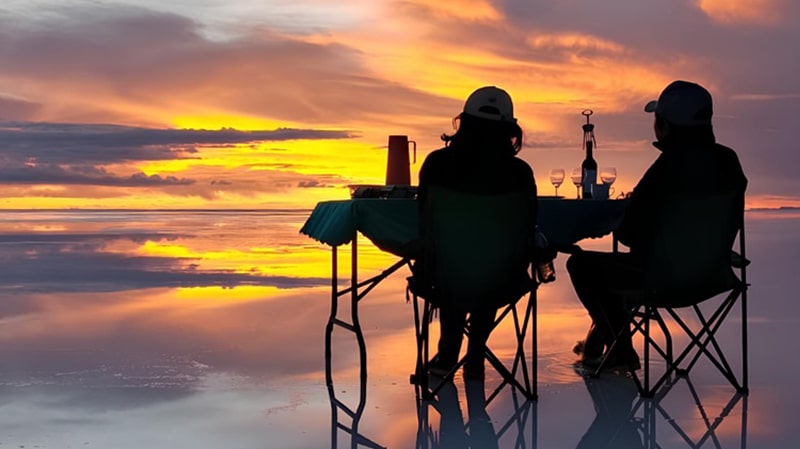 ウユニの夕日"